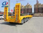 Mechanical/Air Suspension low flat bed/low boy semi truck trailer with 60tons