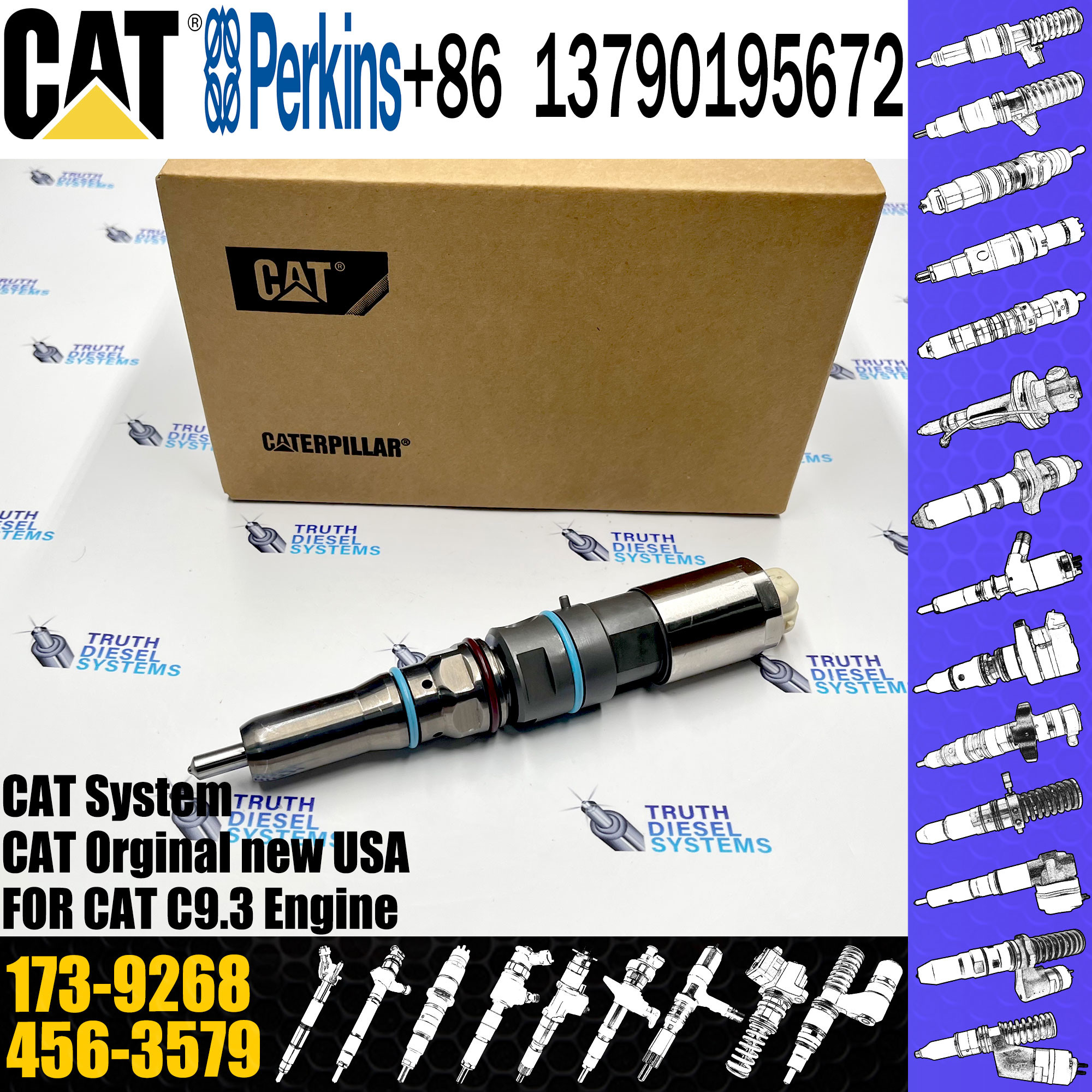 Fuel Injector 20R-5077 173-9268 456-3579 198-7912 456-3544 460-8213 For Caterpillar
