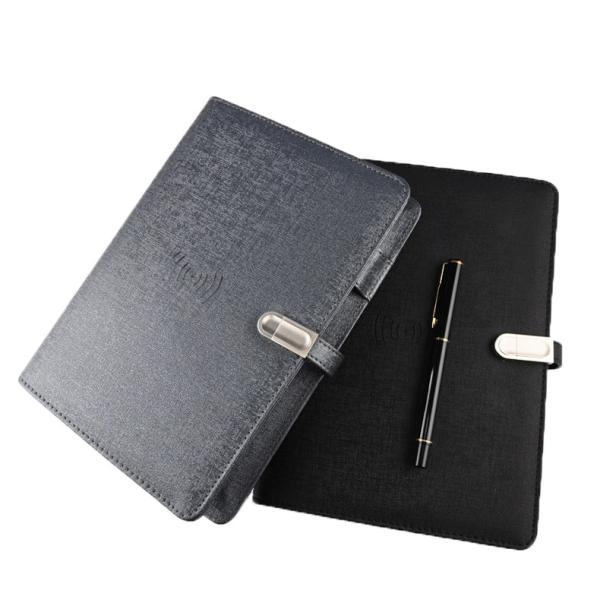 Multifunctional PU Leather B5 Wireless Charging Notebooks With Magnetic Flap