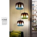 Nordic Stained Glass Pendant Light Modern Cafe Bar Dining Room Light Fixture(WH