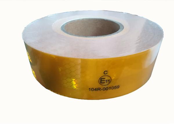 Yellow Ece 104 Reflective Tape Custom Printed , Conspicuity Reflective Vehicle
