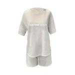 Knitted Custom Logo Printing T Shirt Oversized for Couples in Casual and Unisex