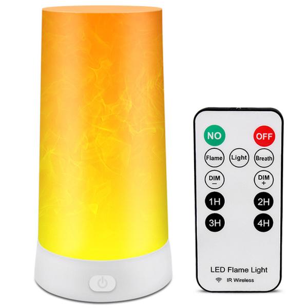 Dimmable Rechargeable Led Magnet Flame Light Dc 5v Remote Control Flame Table