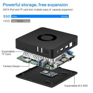 Wholesale 12V2A Intel Celeron N4000 Fanless Mini PC AC5 Onboard from china suppliers