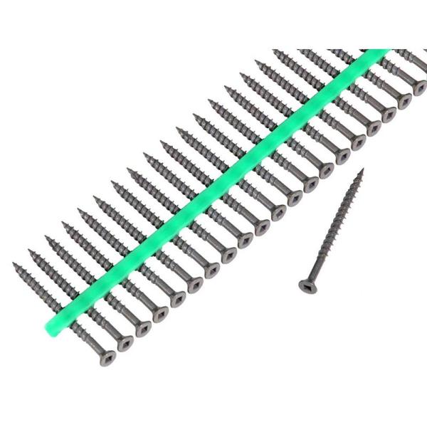 Square Drive Deck Auto Feed Screws 2-1/2inch T17 Tip With Grey Ceramic Coating