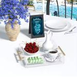 10X10 Inches Square Acrylic Tray With Metal Handles Organizer For Tea Or Coffee