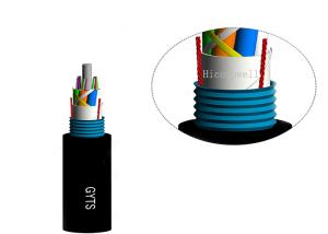 Wholesale GYTS Steal Armored SM Underground Glass Fiber Optic Cable 24 / 48 / 96 / 144 Core from china suppliers