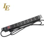 19 Inch Aluminum Black IEC Type 6 Ways 8 Outlets C13 C14 Power Distribution Unit