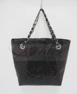 China Large Capacity Black Sequin Handbag / Black Sequin Shoulder Bags For Girls on sale