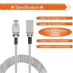 IPhone 7 6 5 6s Plus Led Light USB Cable Male To 8 Pin Male Lightweight Portable