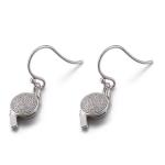 Whistle Shaped Cubic Zirconia Teardrop Earrings 2.55g Mens Sterling Silver Stud