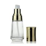 30ml 100ml 120ml Cosmetic Container Packaging Clear Glass With Gold Cap