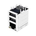 LPJU5202BSNL 1000 Base-T RJ45 Mag jack Dual USB Combo Tab Up Yellow/Orange&Green
