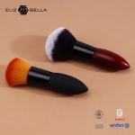 2pcs Short Wooden Handle Makeup Brush Synthetic Hair With Aluminium Ferrule