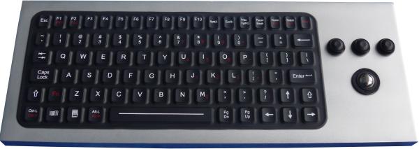 86 Keys IP68 Waterproof Silicone Industrial Keyboard With Trackball Sealed