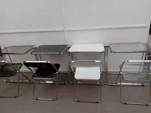 Wholesale Portable White Resin Folding Chair 74cm Transparent Foldable Chair from china suppliers