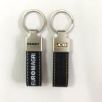 Real Leather Rectangle Key Chain Name Silk Screen Zinc Alloy Personalised