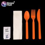 Cutlery with Napkin Colorful PLA Plastic Wholesale Disposable Flatware Sets