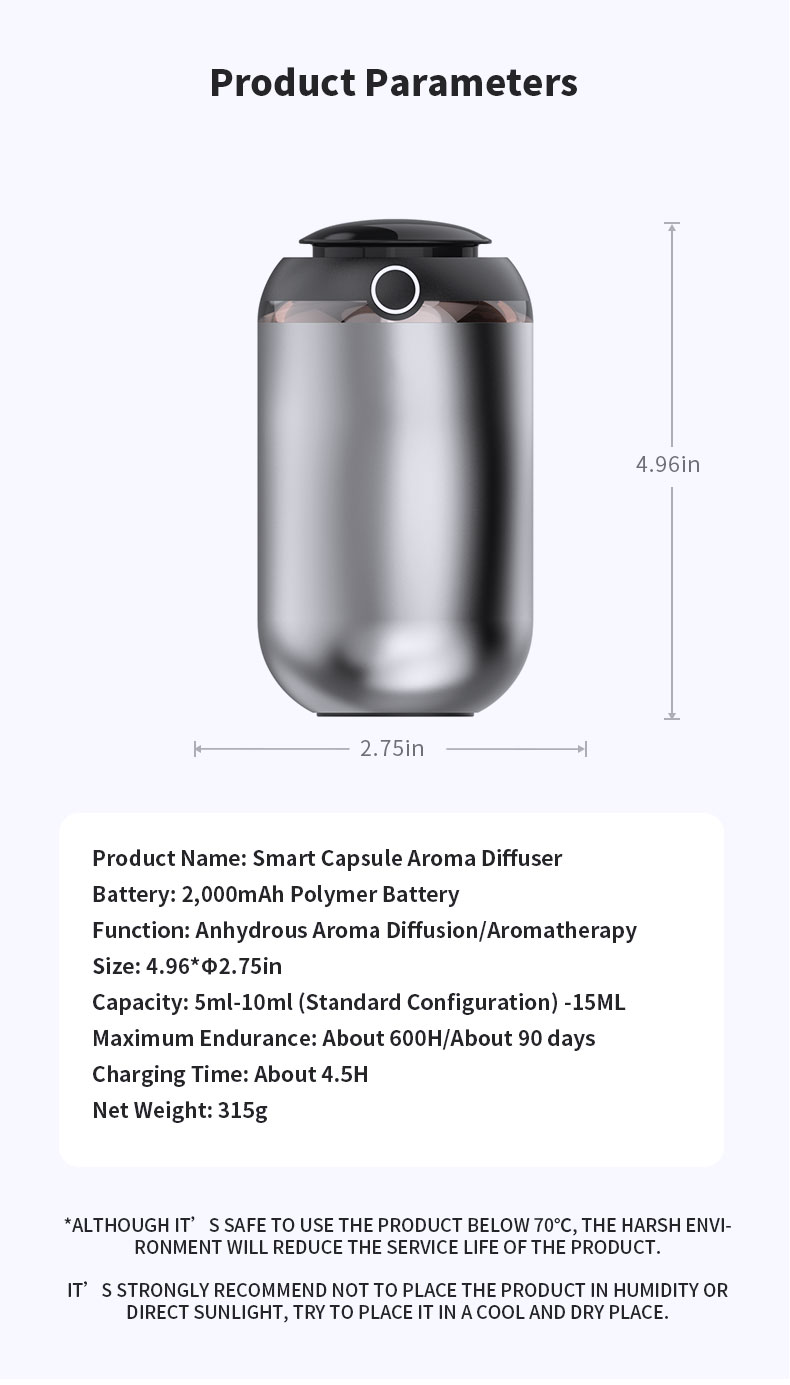 HOMEFISH 5-10ml Smart Capsule Aroma Diffuser Automatic Scent Machine USB Power Supply