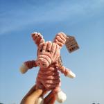 Kawaii Big Teeth Mini Plush Keychain Toys Various Color 28 * 40 * 55CM