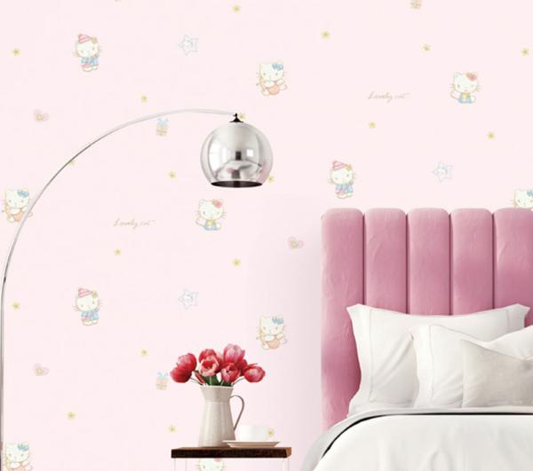 CE certificate Economical Hello Kitty Cartoon Wallpaper Kids Bedroom Decoration