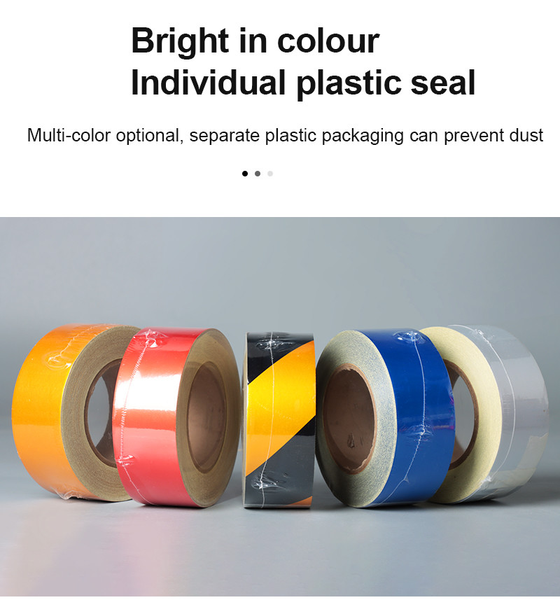 Waterproof High Visibility Red And Yellow Industrial Marking Tape Heavy Duty Caution Safety Reflective Tape For Vehicles Truck