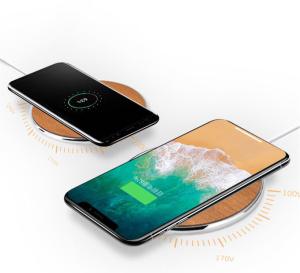 Wholesale New 10W bamboo metal wireless charger IphoneXR Samsung universal ultra-thin fast wireless charging from china suppliers