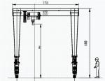 10 Tons Single Beam Gantry Crane Rubber Tyred With European Style Hoist