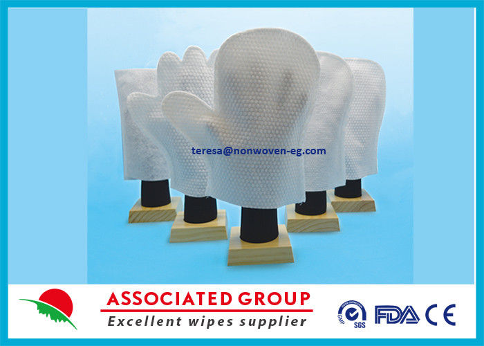 White Nonwoven Wet Wash Glove Dry or Wet Square Shape Household