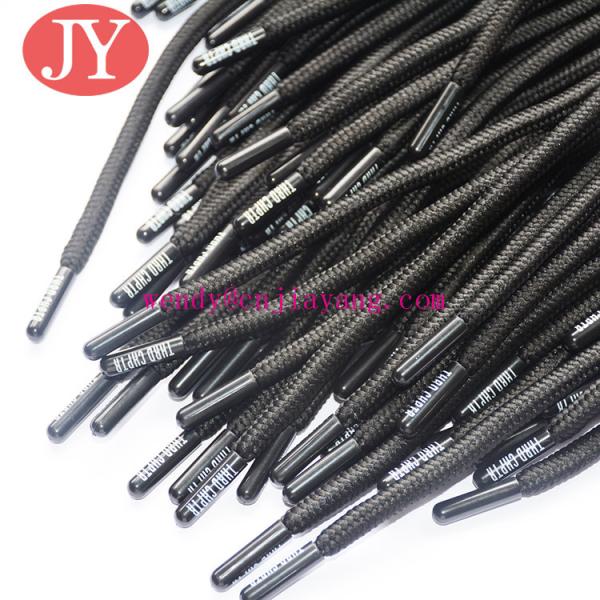 Black Rubber painting coating plastic aglet for pants string rope string head