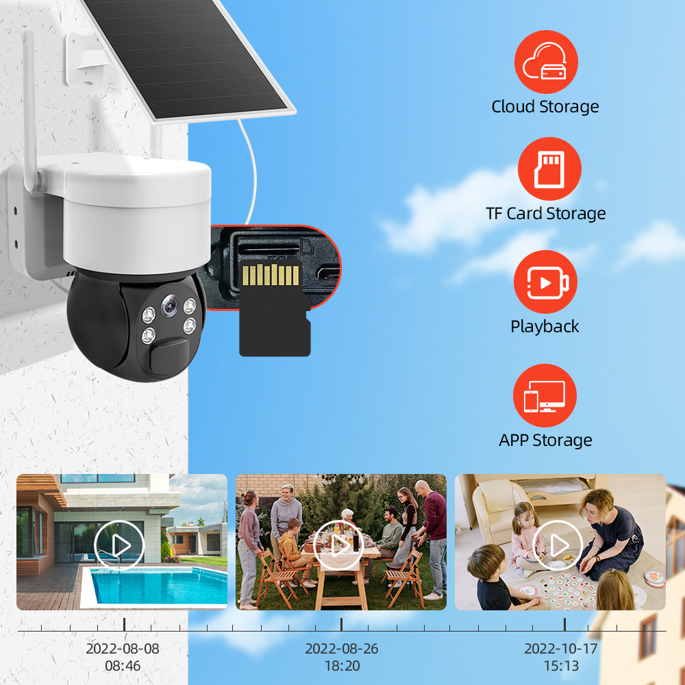Outdoor PIR Low Consumption Wifi Solar Panel Battery Power Cctv Camera 3MP UBOX Battery Network Solar Camera