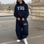 Custom Causal Sweat Suit Embroidery Logo Oversized Pullover Loose Hoodies
