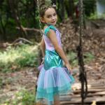 OEM Design Ariel Little Mermaid Costume Sequined Bodice With Pleated Mesh
