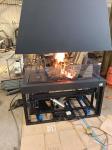 Style Carbon Steel Table Remote Control Glass Art Fireplace Freestanding