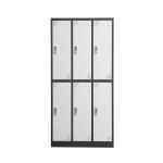 RAL Color Metal Gym Lockers With Cam Handle Lock 6 Door Metal Wardrobe Lockers
