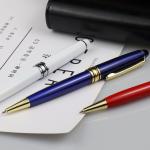 Personalized Black and Gold Roller Gel Pen with Custom Laser Logo Writing Length