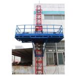 Custom Red Single Lifting Mast Climbing Work Platform For Building Cleaning
