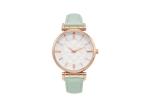 Female Analog Stainless Steel Ladies Quartz Timepieces Leather Strap