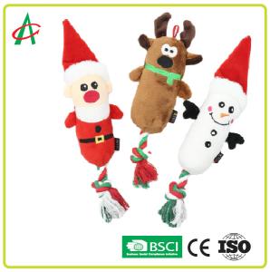 Wholesale EN71 Machine Washable Plush Rope Dog Toys With Squeaker Christmas from china suppliers