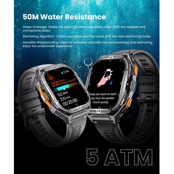 X5 Smartwatch Heart Rate Blood Oxygen BT Call Voice Assistant GPS Positioning