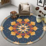 Abstract Printing Living Room Floor Carpets Circular Visual absorbent door mat