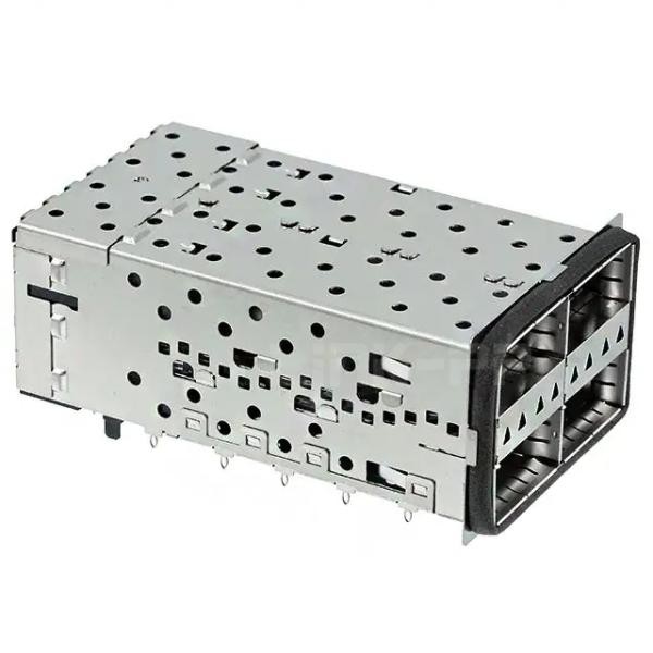 TE 2214574-8 QSFP+ Cage Ganged (2x2) with Heat Sink Connector Included Lightpipe