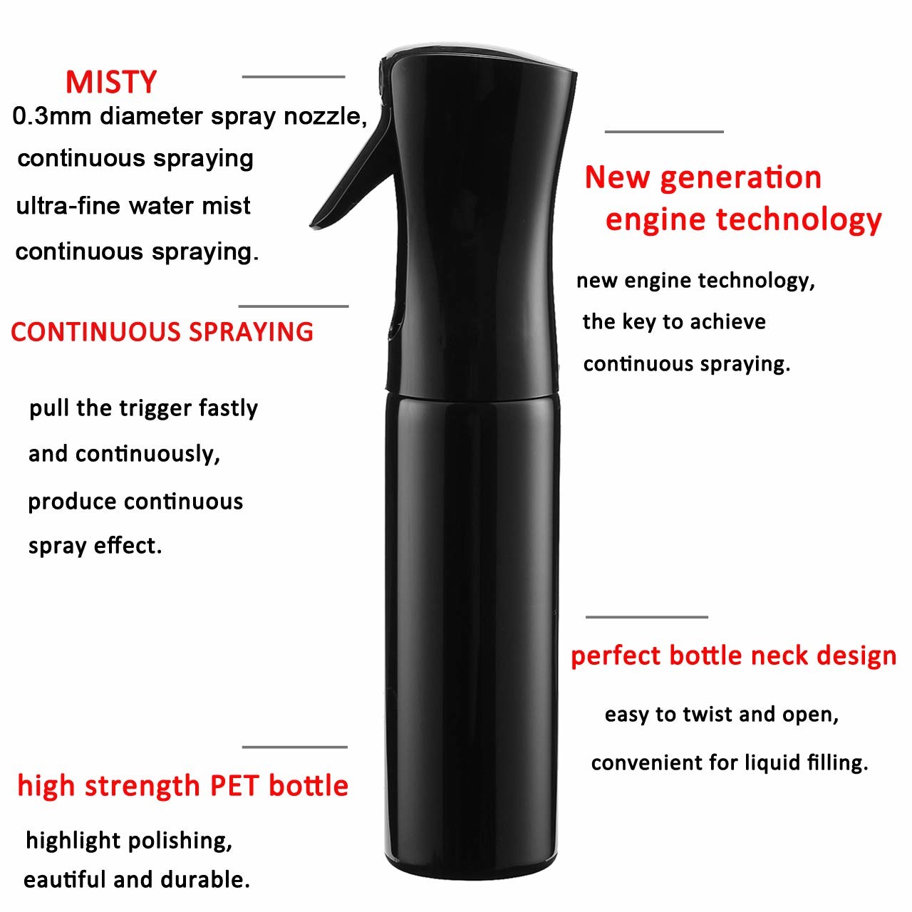 300 ML Hand Water Spray Bottle Continuous Spraying Ergonomic Design