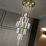 Modern Led Crystal Chandelier For Staircase Lobby Mall Villa Gold loft hanging