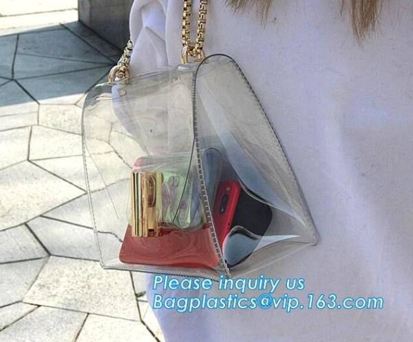 Waterproof Tote Bag for Teen Fashion And Classy woman, Durable Clear Pvc Zipper