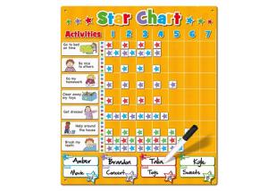 Wholesale Interactive Dry Erase Magnetic Whiteboard Star Reward Chart for Kids Includes Magnetic Stars and Activity Suggestions from china suppliers