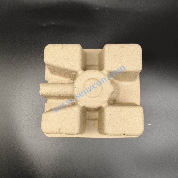 Yellow eco-friendly corrugated pulp, pulp molded base for small household appliances. It complies with the plastic bans in Europe and the United