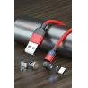 Buy cheap Magnetic Data cable 540° rotation USB Nylon Braided 3 in 1 data cable from wholesalers