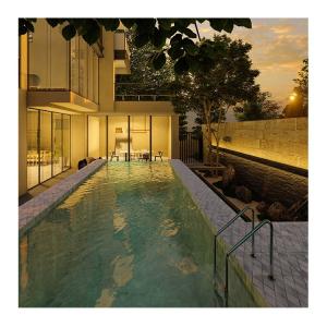 Wholesale Customized Acrylic Panel Thickness Coffee Color Fibreglass Backyard Sky Lap Pool Design from china suppliers