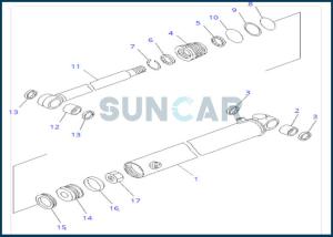 Wholesale 707-98-14740 7079814740 Swing Boom Cylinder Service Kit For PC20MR-1 PC20R-8 from china suppliers